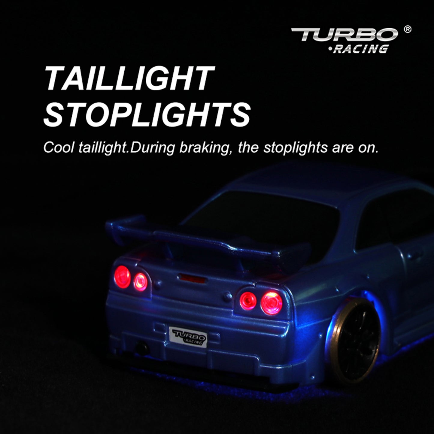 Turbo Racing 1:76 Scale Drift RC Car with Gyro Mini Full Proportional RTR 2.4GHZ Remote Control with 2 Replaceable Body Shell